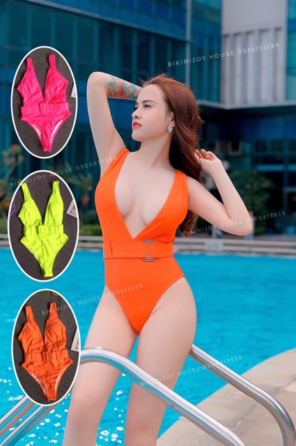 [ MẪU HOT] Bikini liền mảnh dạ quang xẻ ngực gen bụng sexy