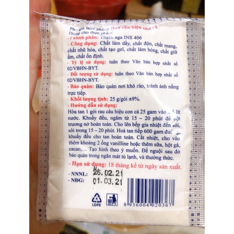 Rau câu giòn Con Cá