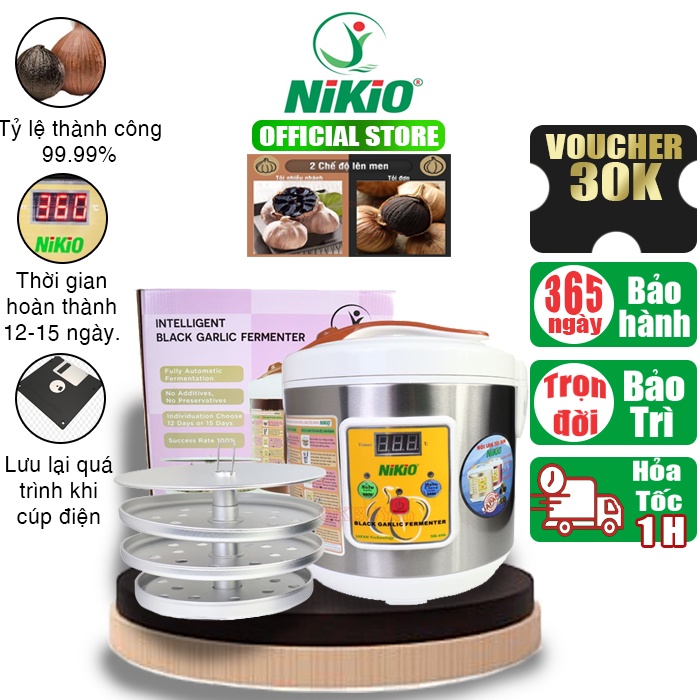 Máy Làm Tỏi Đen Chuyên Dụng Nhật Bản Nikio NK-696 - 6 lít/ Bạc 2in1 Làm Được Tỏi Cô Đơn Và Tỏi Nhánh