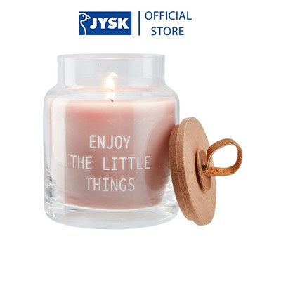 Nến cốc | JYSK Kenneth | thủy tinh/paraffin | hồng | DK9xC11cm