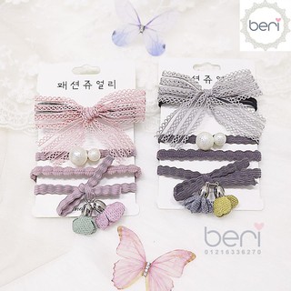 Combo 4 cột tóc Hàn Quốc BERI (xám) - CT028