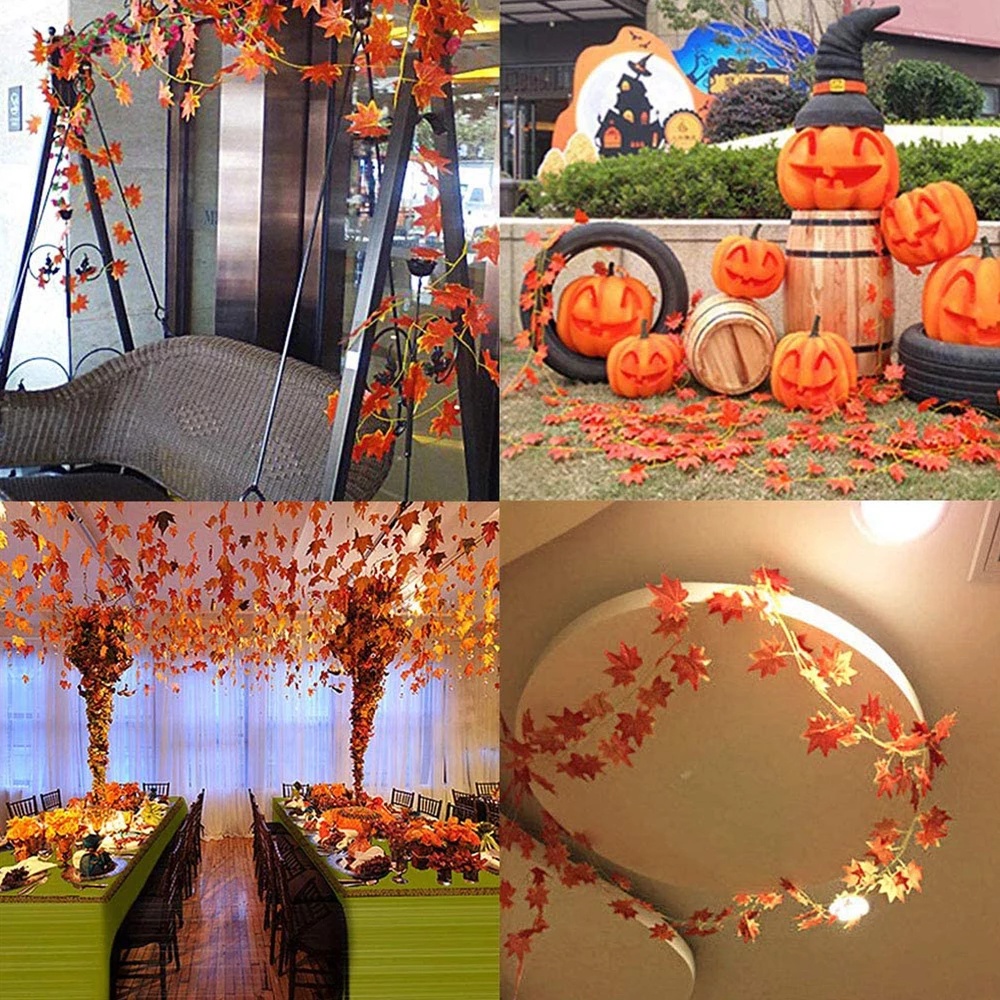 Dây Lá Phong Nhân Tạo Dài 2.4m Trang Trí Halloween