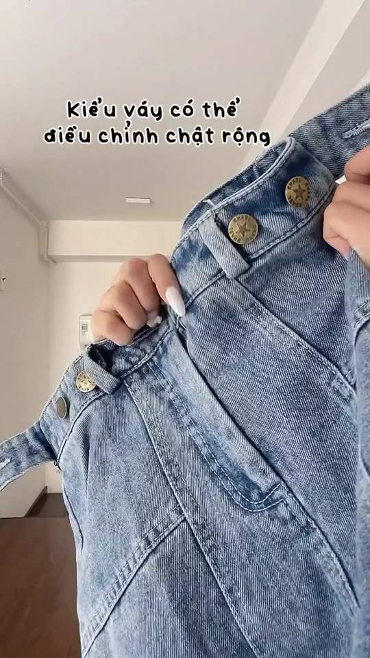 Chân Váy Jean Nữ Chữ A KABICO Chân Váy Jean Bò Kaki Ngắn Cạp Cao Phong Cách Đơn Giản Kèm Quần Trong V7 | BigBuy360 - bigbuy360.vn