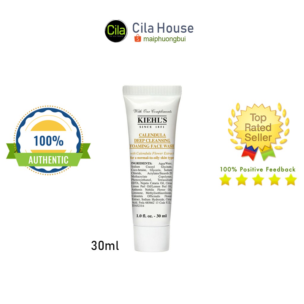 Sữa Rửa Mặt Kiehl’s Hoa Cúc Calendula Deep Cleansing Foaming Face Wash 30ml - Cila House