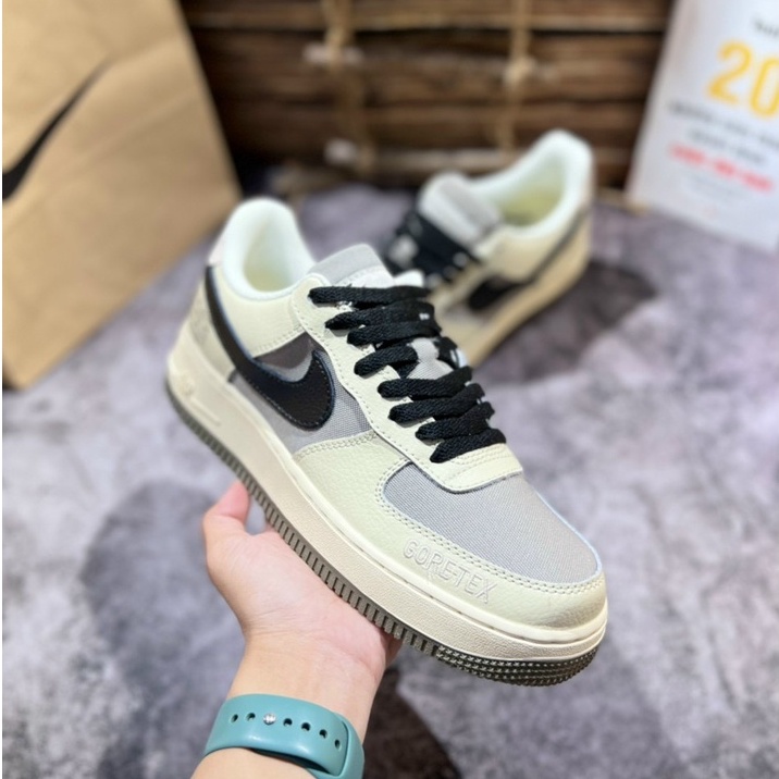 Giày Air force 1 Low Gore Tex Olive Black, Af1 O Liu Đen.