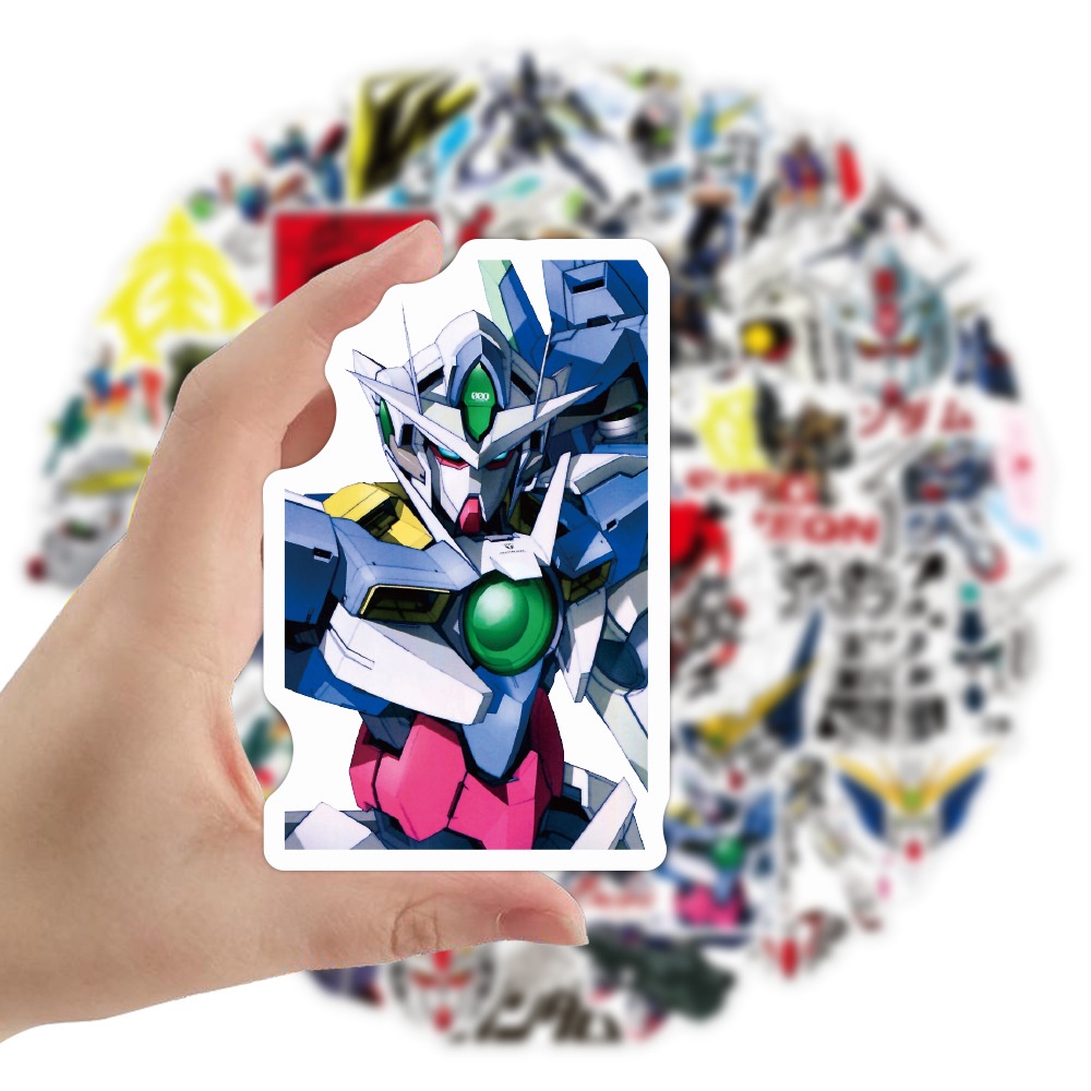 Set 50 Sticker Hoạ Tiết Anime GUNDAM Độc Đáo Để Trang Trí