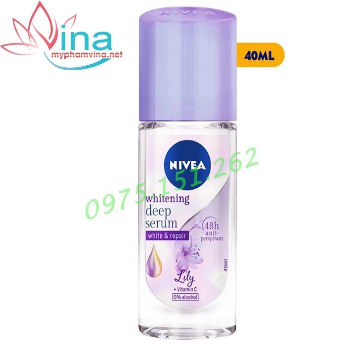 LĂN KHỬ MÙI NIVEA WHITENING DEEP SERUM LILY 40ML