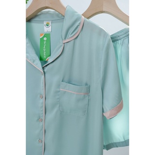 Bộ pijama lụa quần đùi áo cộc tay