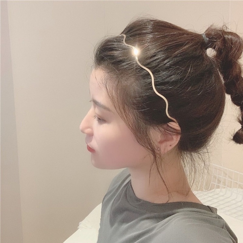 1 Băng Đô Kim Loại Mạ Vàng Thời Trang Cho Nữ