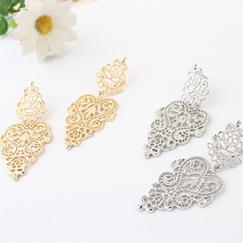 Women's Bohemian Hollow Design Long Drop Dangle Earrings Piercing Jewelry