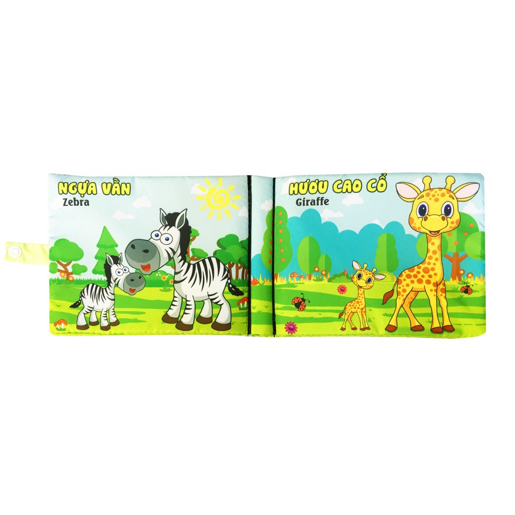 Sách Vải- Động Vật Ăn Cỏ- Song Ngữ Anh Việt