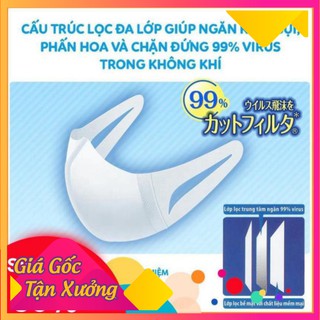 Khẩu trang ngăn khói bụi Unicharm 3D Mask Super Fit (Ngăn được bụi mịn PM10) hộp 100 miếng UTNV