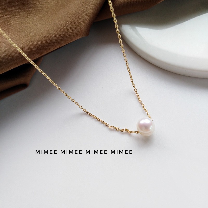 Dây Necklace Vòng cổ tiểu thư hạt thô tự nhiên mạ bạc 925 Mimee