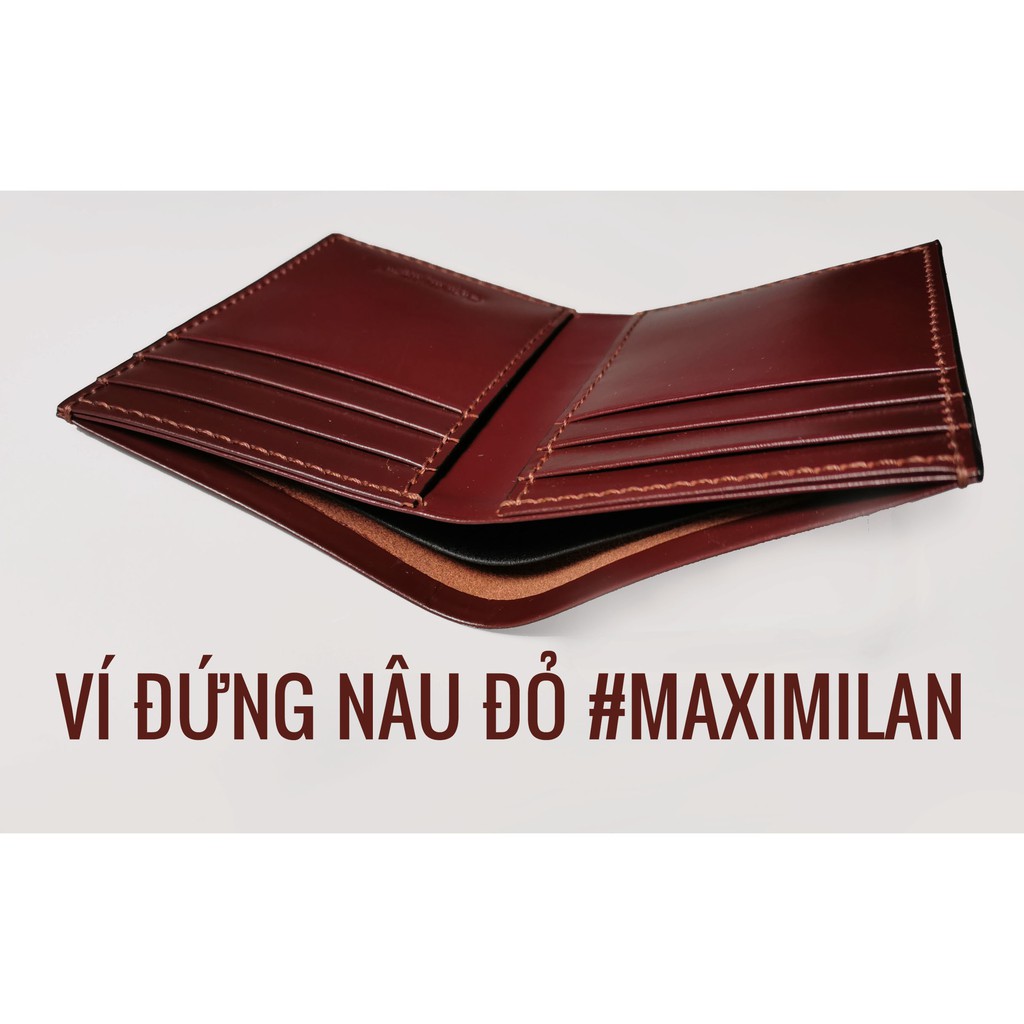 VÍ ĐỨNG DA BÒ THẬT 100% NÂU ĐỎ - DA BÒ PULL-UP