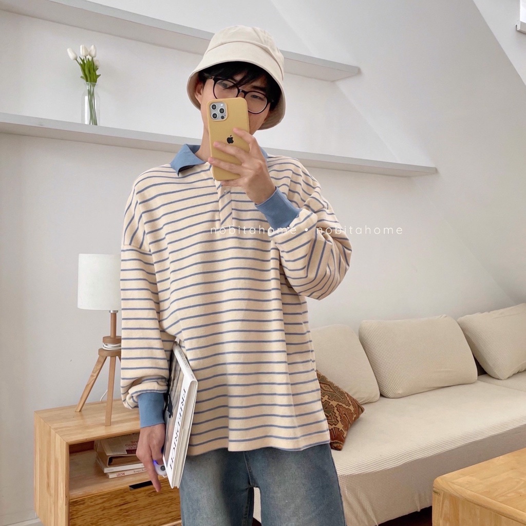 ÁO THUN TAY DÀI CỔ POLO KẺ SỌC BELFAST | BigBuy360 - bigbuy360.vn