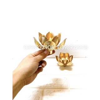 Hoa sen nến đồng cao 7 x 10 cm nặng 470gr chất liệu bằng đồng