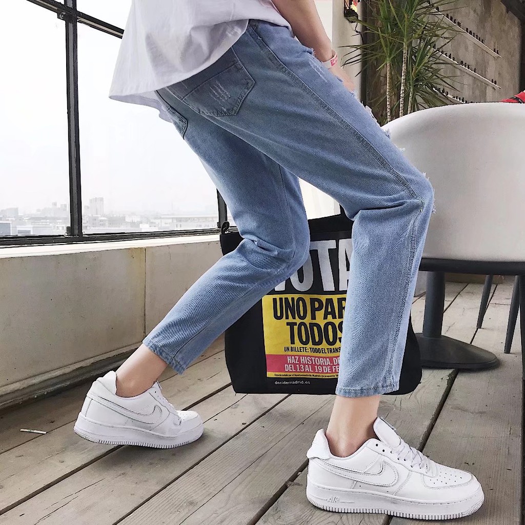 Quần jean nam xước #889, màu: xanh , size: 27-33