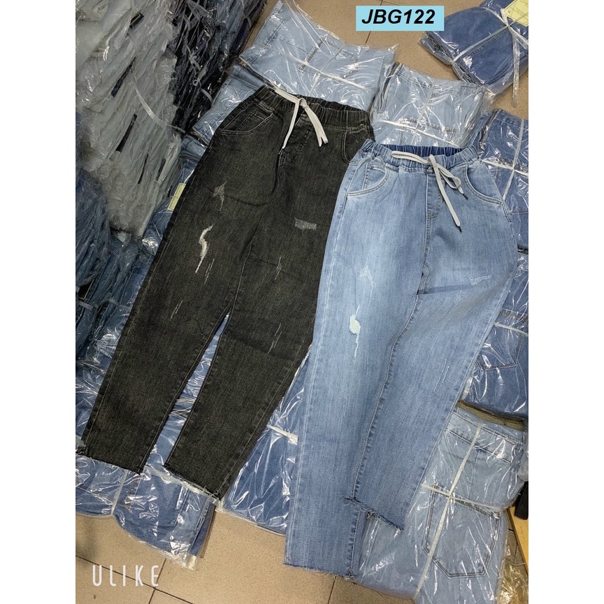 Quần Jeans Baggy Rách Lưng Chun Co Giãn JBG122