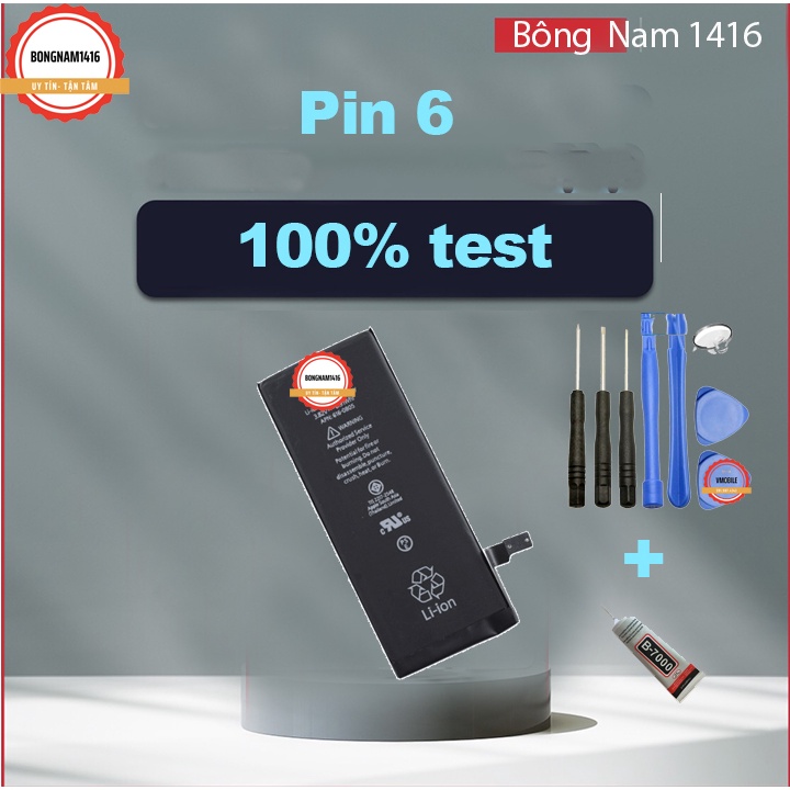 Pin thay thế dùng cho điện thoại 6/6G dung lượng chuẩn 1810mAh, Tặng kèm bộ sửa 8 in 1 - Bảo hành 3 tháng