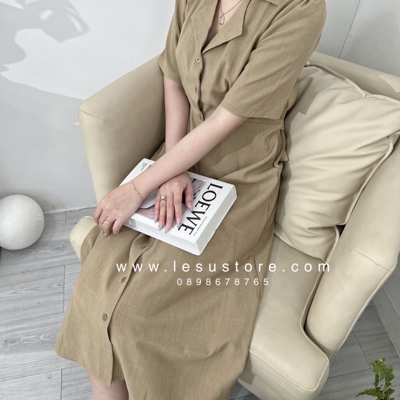 ẢNH TỰ CHỤP Đầm maxi cổ vest thắt eo