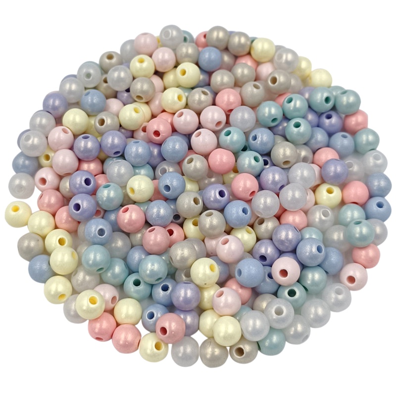 Bộ 100 Hạt Tròn 6mm Màu Sắc Dùng Làm Trang Sức DIY