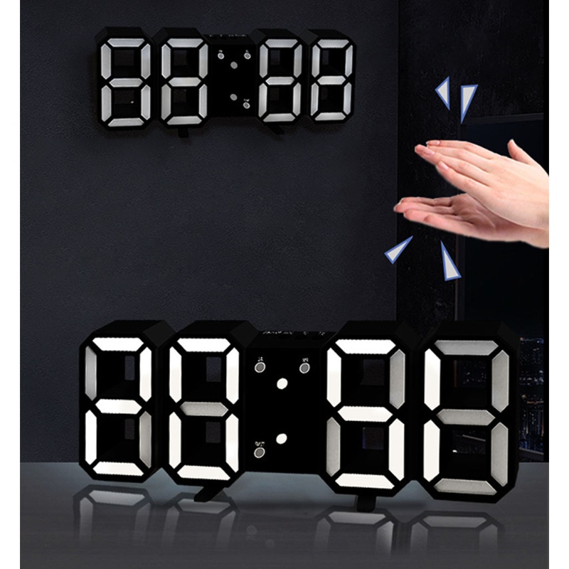 Đồng Hồ LED 3D Kỹ Thuật Số 12 / 24 Giờ Điều Chỉnh Độ Sáng Trang Trí Phòng Khách