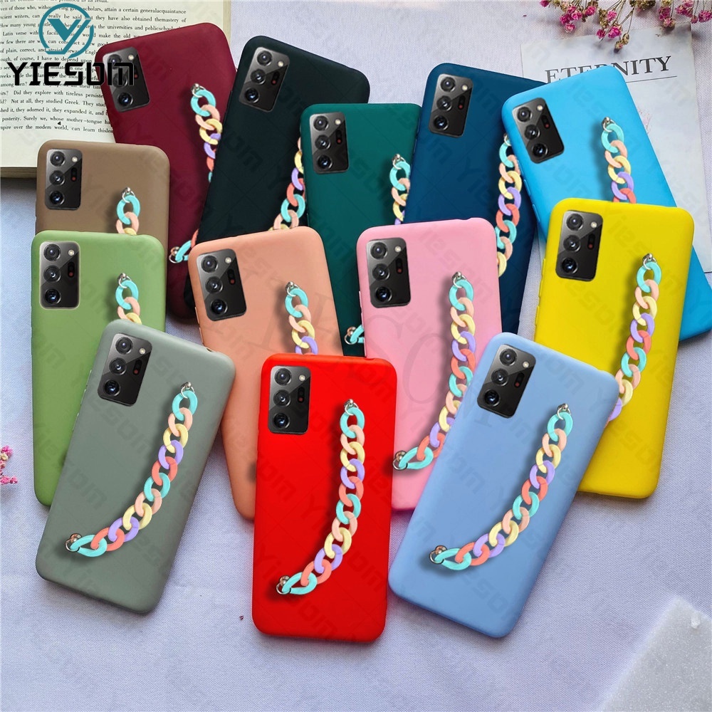 Ốp Điện Thoại TPU Màu Cầu Vồng Có Dây Đeo Tay Cho Samsung Galaxy Note 20 Ultra 10 Plus Note 10 Lite 9 8