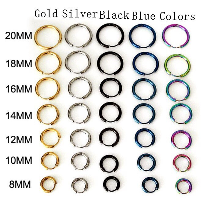 Khuyên tai bằng thép titan dạng vòng phong cách Hàn Quốc thời trang bông tai T424