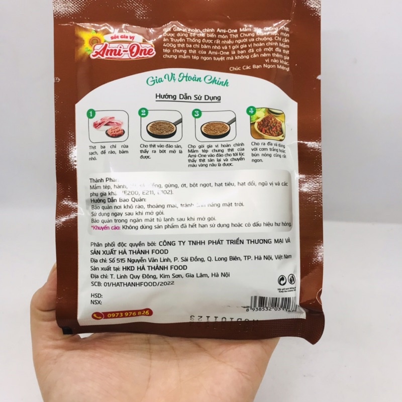 Sốt Gia Vị Mắm Tép Chưng Thịt Ami - One 90g dùng cho 400g thịt