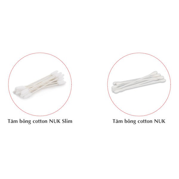 Tăm bông cotton NUK Slim 200pc