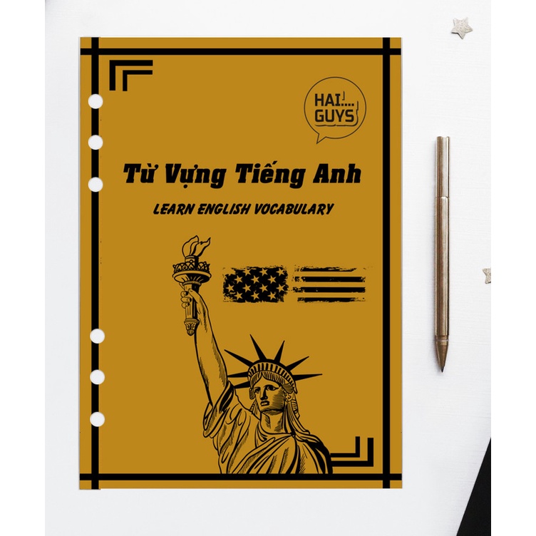 Sổ / Vở tập viết tiếng trung, tiếng hàn, hán tự kẻ xuyên tâm, ô mễ 50 tờ sổ lò xo, ruột còng refill A5 Self Planner