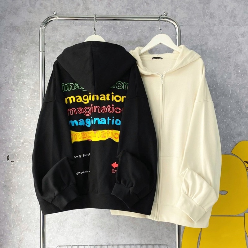 Áo Hoodie Zip Nỉ Cotton Dòng Chữ Kèm Ảnh Thật