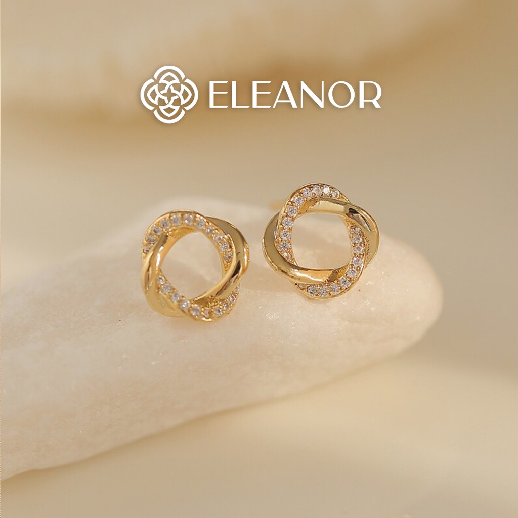 Bông tai nữ dáng dài Eleanor Accessories ngọc trai nhân tạo đính đá hình lượn sóng phụ kiện trang sức 3903