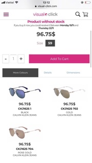 KÍNH CALVIN KLEIN UNISEX CHÍNH HÃNG (gold)