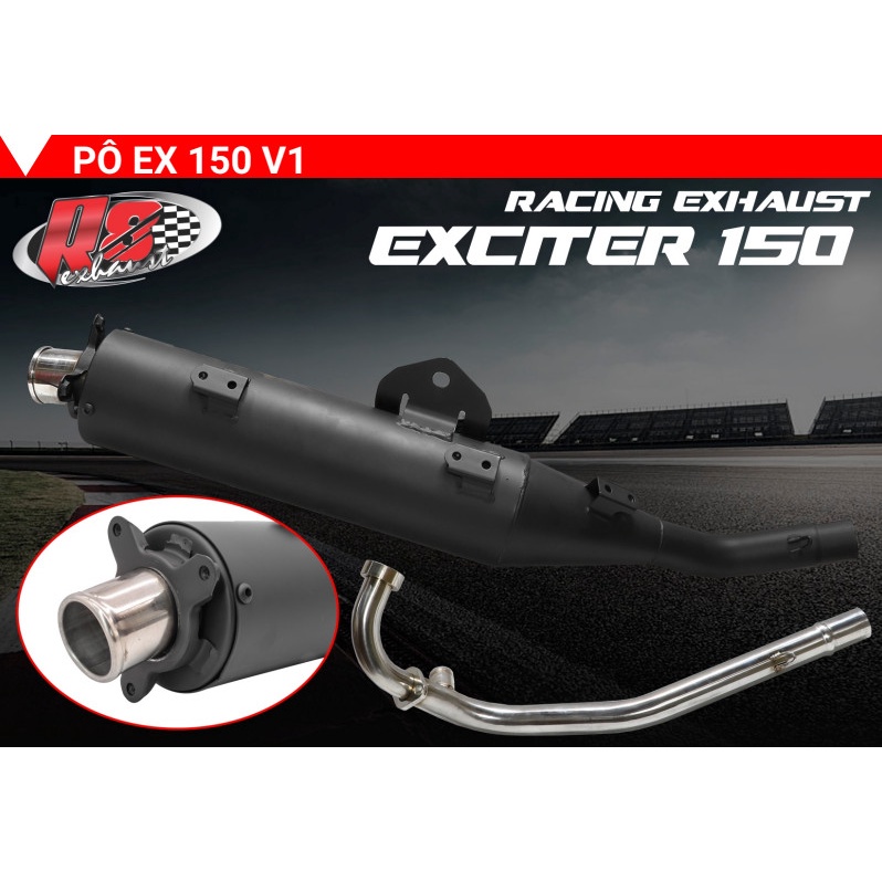 Pô tăng K1 R8 racing mẫu zin ex150 / ex135