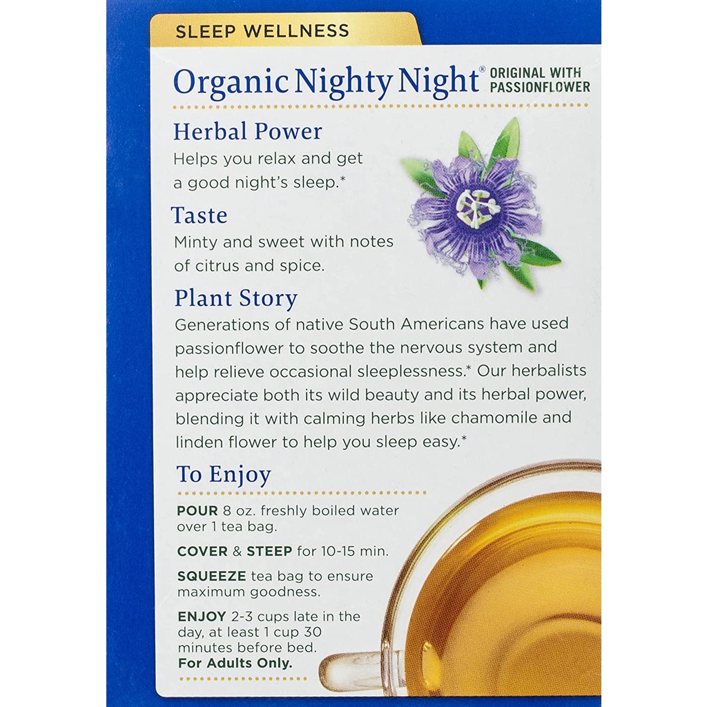 Trà Traditional Medicinals Organic Nighty Night - Hỗ Trợ Đêm Ngon Giấc 16 gói