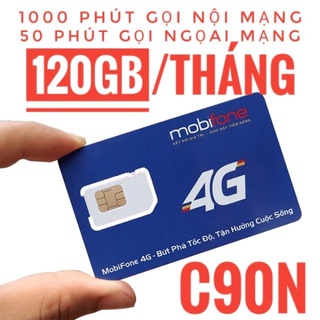 Sim 4G C90N mobifone lướt mạng thả ga miễn phí tháng đầu