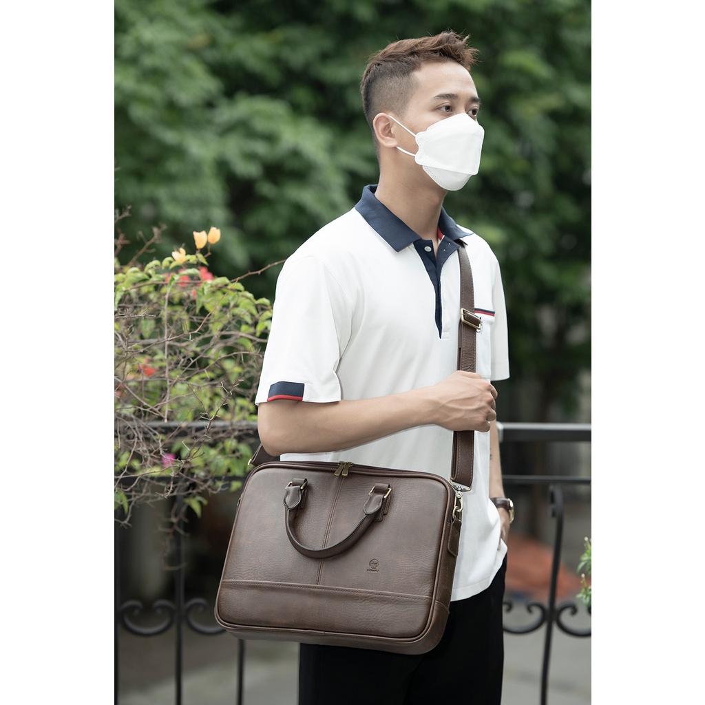 Cặp Da Nam Nữ Công Sở HANAMA - 3 Lớp Chống Sốc - Bảo Hành Đổi Mới 18 Tháng Dala 5