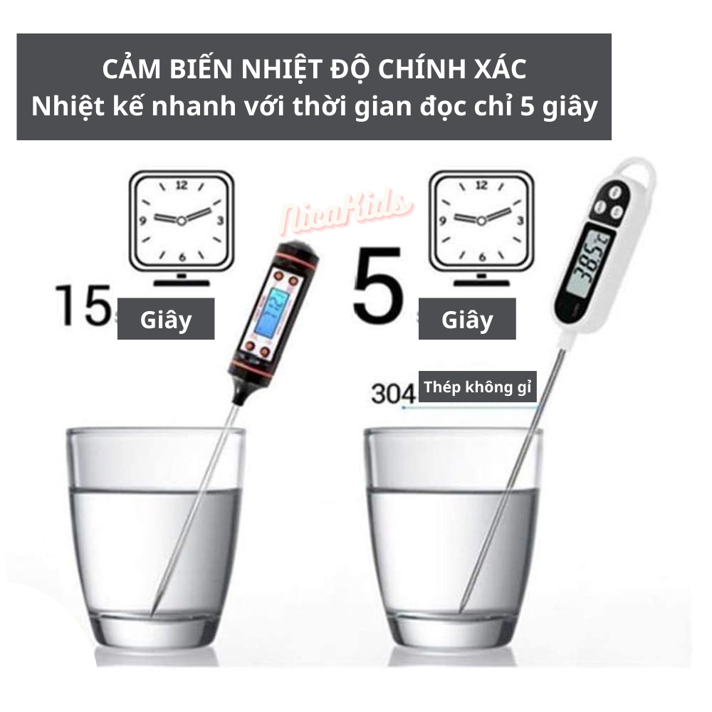 Nhiệt Kế Emmakids Đo Nước Pha Sữa Đa Năng Thông Minh