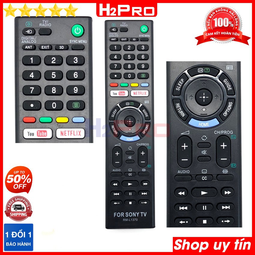 Điều khiển dùng cho Smart TV SONY RM-L1370 H2Pro sử dụng tốt,remote cho Tivi thông minh - Internet TV SONY(tặng pin 10K)