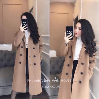 Áo dạ ép dài style Hàn xẻng