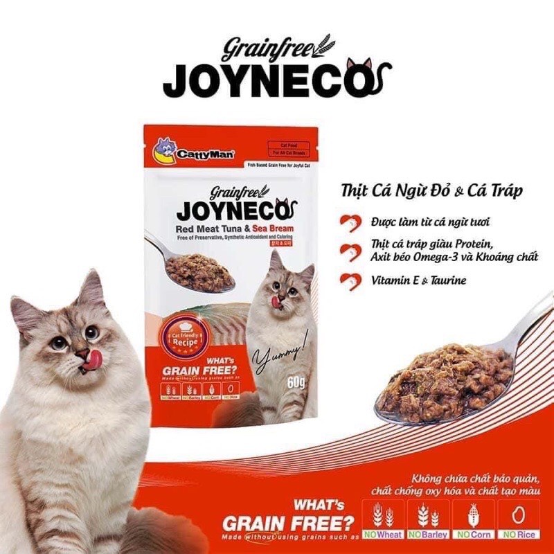 Pate dinh dưỡng cá ngừ cho mèo kén ăn Joyneco gói 60g