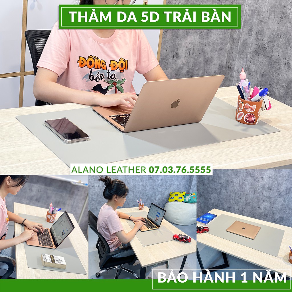 [Hình Thật / Giá Xưởng] Thảm Da Trải Bàn 5D Màu XámPastel Chống Thấm, Chống Trầy, Tiện Lợi, Bảo hành 2 Năm Tại Xưởng