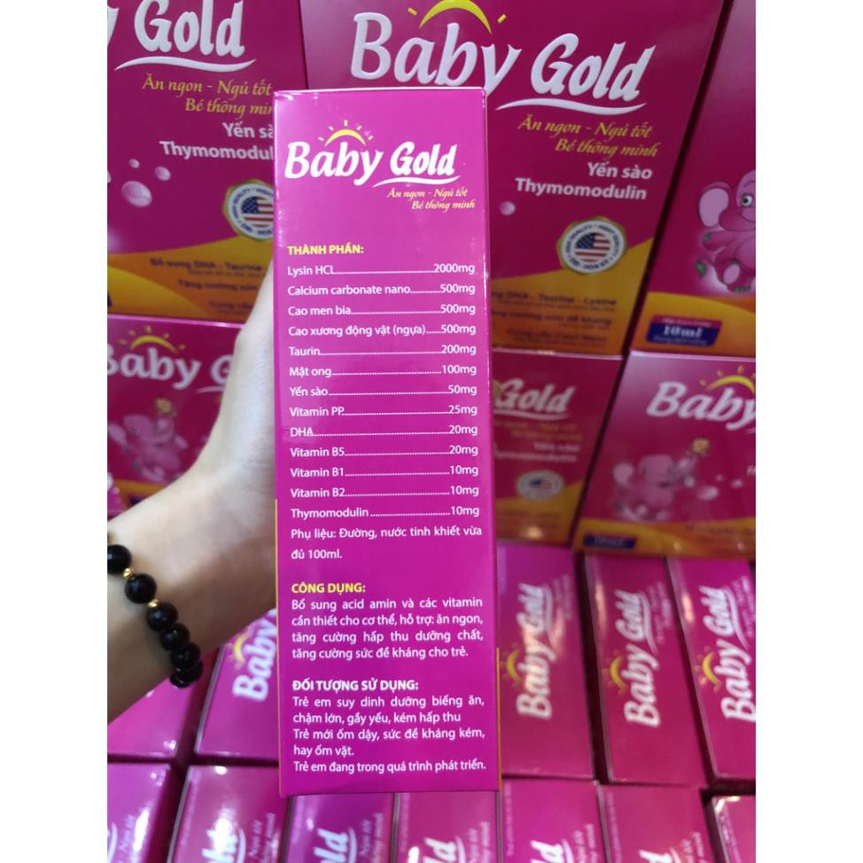 Baby gold Ăn Ngon giúp bé ngủ tốt, bé ăn ngon, ngủ ngon, kích thích bé ăn nhiều hơn- hộp 20 ống