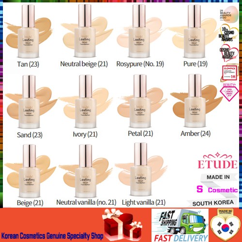 [Etude House]NEW 35g💝THƯƠNG HIỆU HÀN QUỐC💝 Double Lasting Serum Foundation SPF25/PA++ Korean Cosmetics face bb