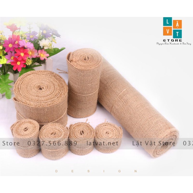 Ruy băng sợi đay trơn nhiều kích thước,DIY trang trí, handmade, tiệc cưới, Giáng sinh làm từ sợi đay, ribbon Decor.