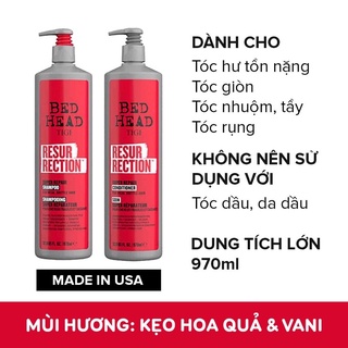 CẶP DẦU GỘI XẢ TIGI ĐỎ BED HEAD GIÀNH CHO TÓC HƯ TỔN 970ml