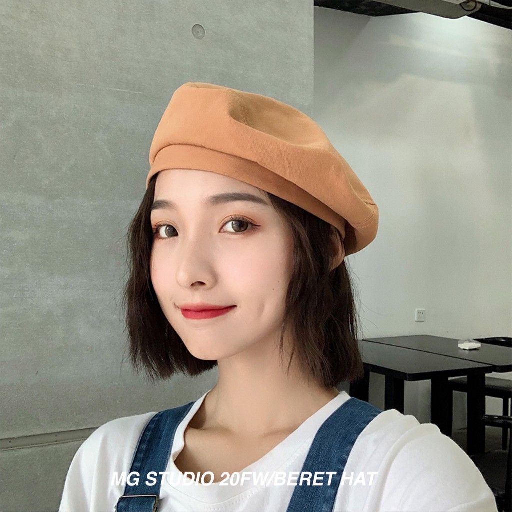 Mũ beret màu trơn MG STUDIO phong cách thời trang chất lượng cao