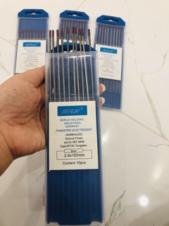 Kim hàn TIG/sắt/inox 2.4 chất lượng. Vỉ 10 que (vỏ hộp màu ngẫu nhiên)