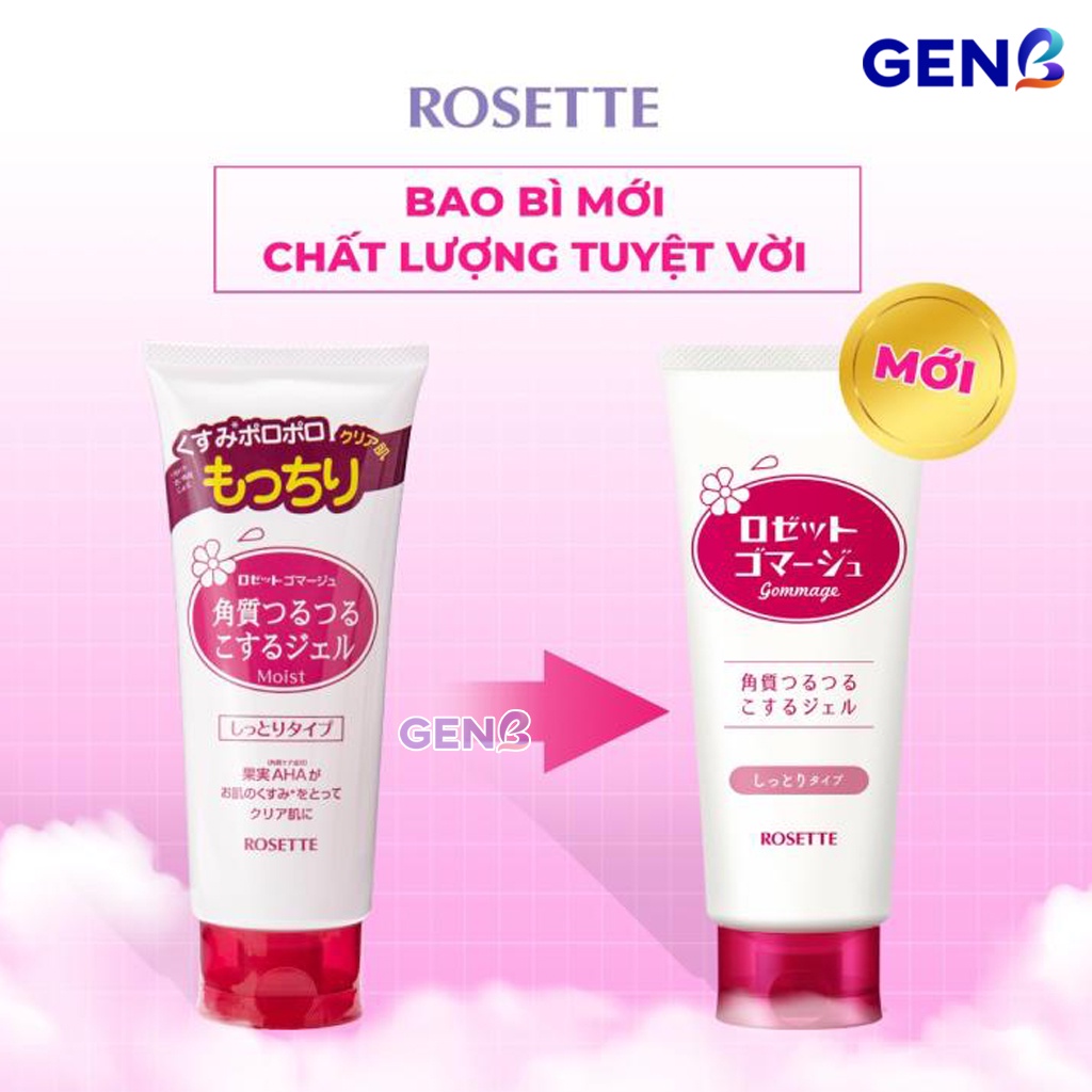 Tẩy Tế Bào Chết Da Mặt Rosette Peeling Gel NHẬT 120g Hồng Xanh - Gel Tẩy Da Chết Mặt Rosette CHÍNH HÃNG GENB